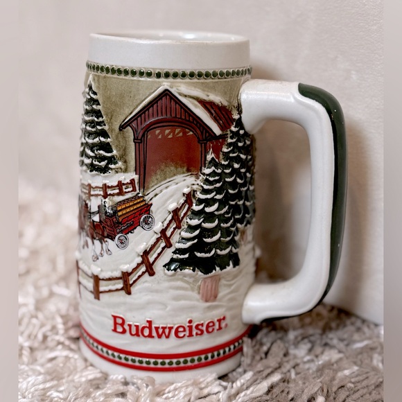 Vintage Budweiser Limited Edition Holiday Clydesdales Stein Anheuser-Busch - Picture 1 of 6